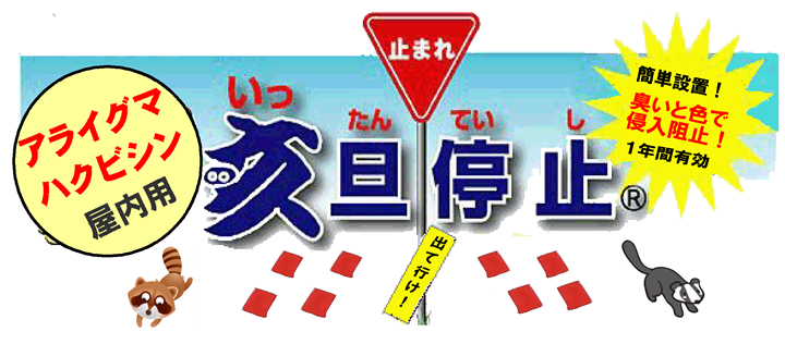 害獣侵入防止│亥旦停止（アライグマ・ハクビシン～屋内用）１００枚セット